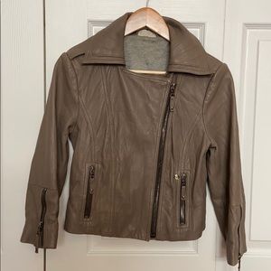 Authentic EVER gray lamb skin Moto style jacket xs